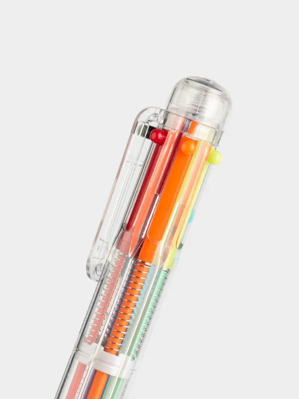 Ballpoint pen, multicolor, 14 cm, 6 colors, plastic, Draw, image-4