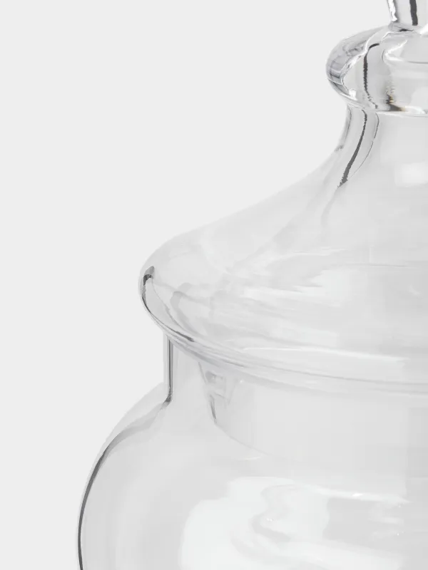 Candy bowl, 17х26 cm, 1,4 l, legged, with lid, glass, Clear, image-4