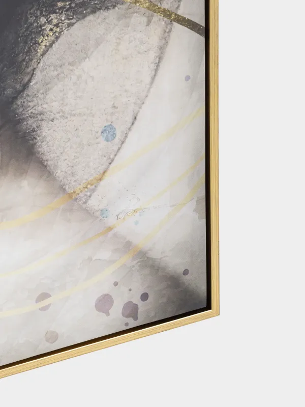 Framed painting, 78x103 cm, canvas, golden brown, Girl, Abstract, image-4