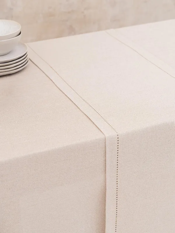Table runner, 40x160 cm, polyester, silver-cream, Hemstitch, image-7