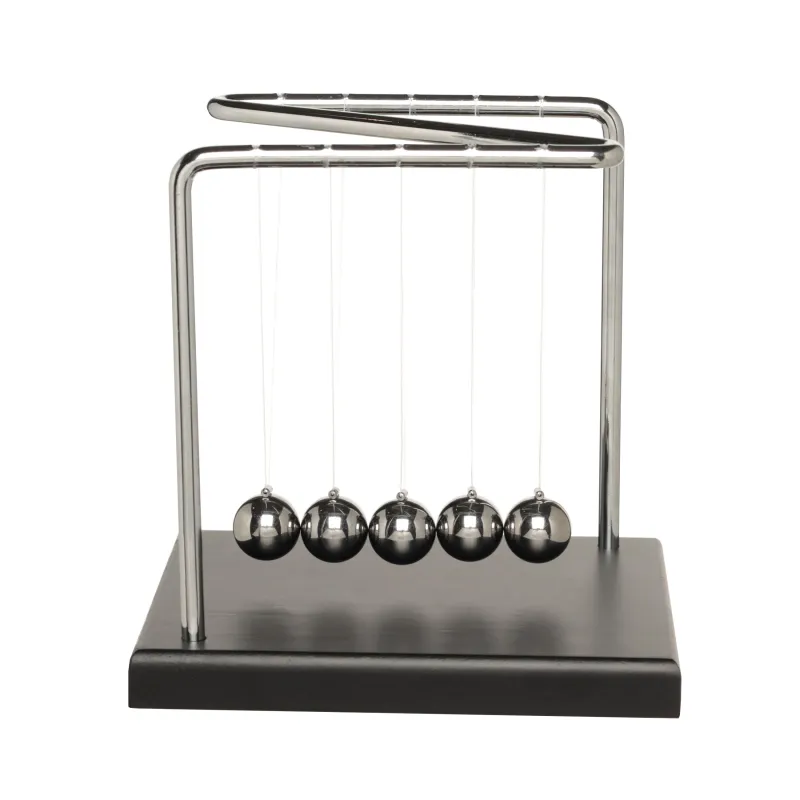 Anti-stress pendulum, 12x14 cm, wood/steel, black, Newton's Cradle, Collection, image-2