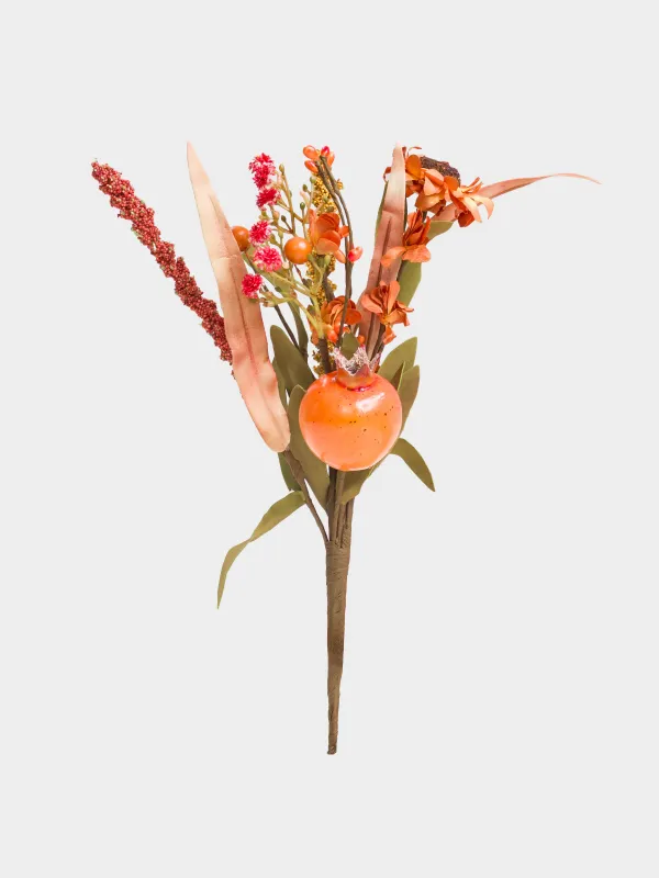 Decorative branch, 30 cm, foam/polyester, Pomegranate and flowers, Forest symphony decor, image-0