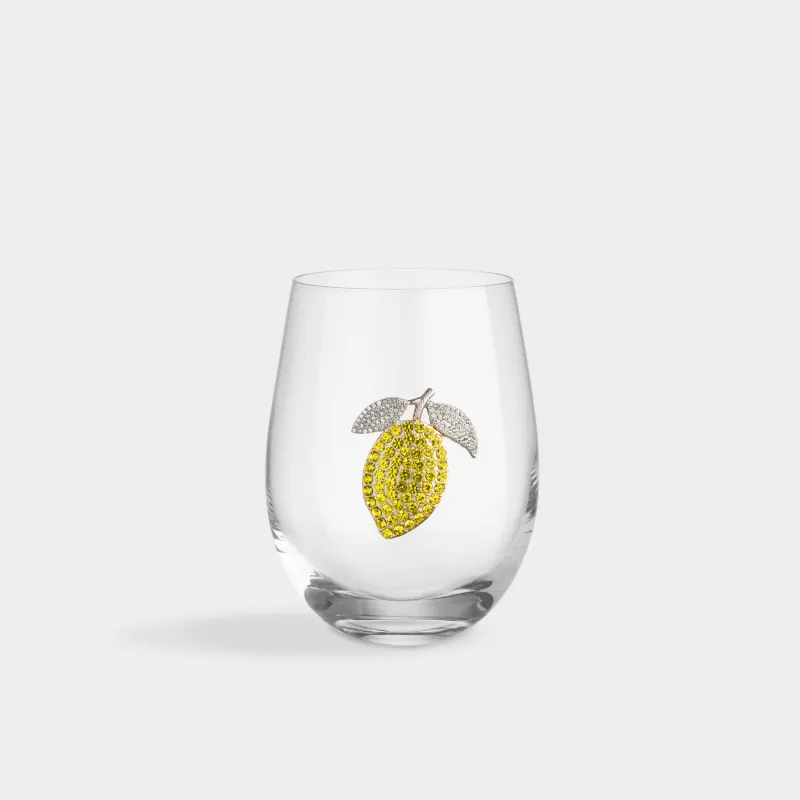 Glass, 10 cm, 500 ml, glass / metal, Lemon, Lux elements