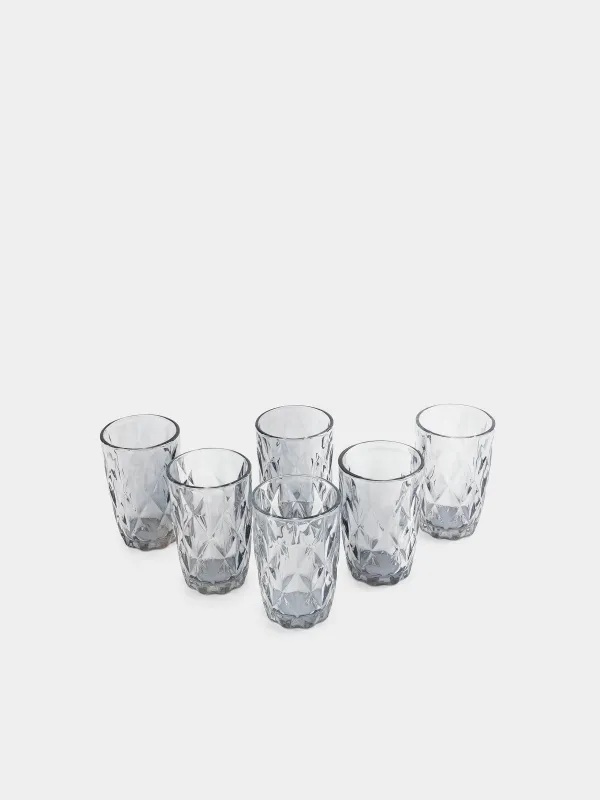 Glass, 12 cm, 340 ml, 6 pcs, glass R, gray, Rhomb color, image-1