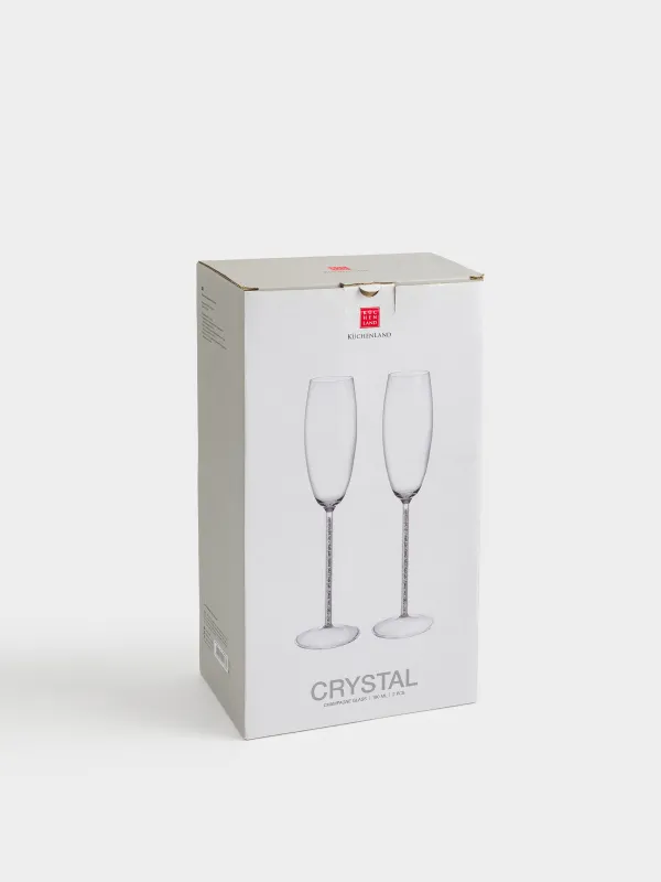 Drinking glass, 180 ml, 2 pcs, glass / rhinestones, Crystal, image-5