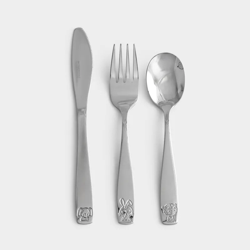 Cutlery, children's, 1 Persian, 3 pr, steel, Animal world, Zoo