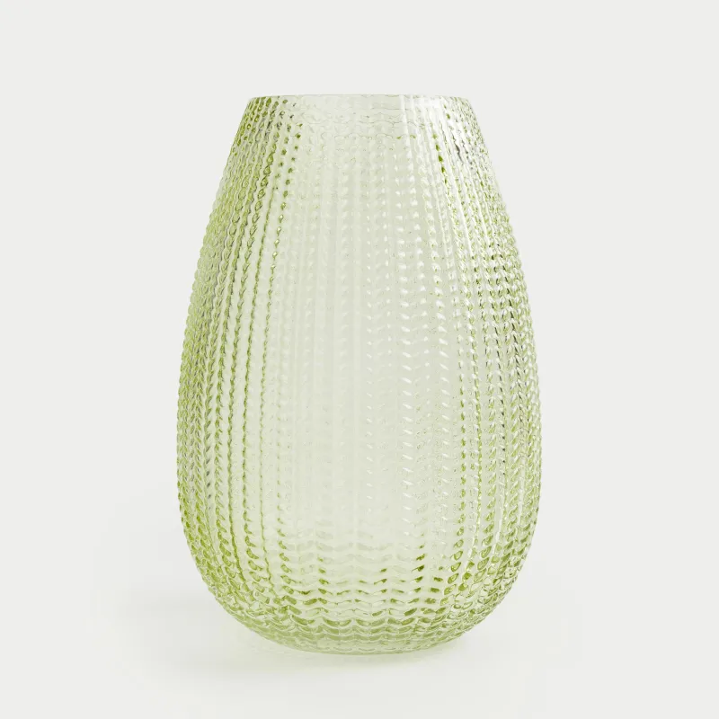 Flower vase, 26 cm, glass, green, Fantasy, image-2