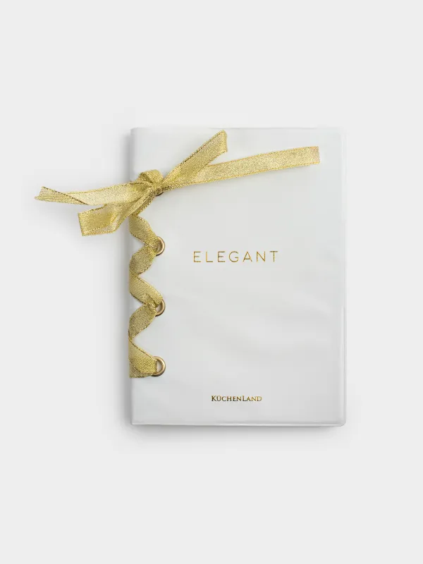 Notebook, 13x18 cm, 80 l, with ribbon, PVC, milky, Elegant, Stationery, image-0