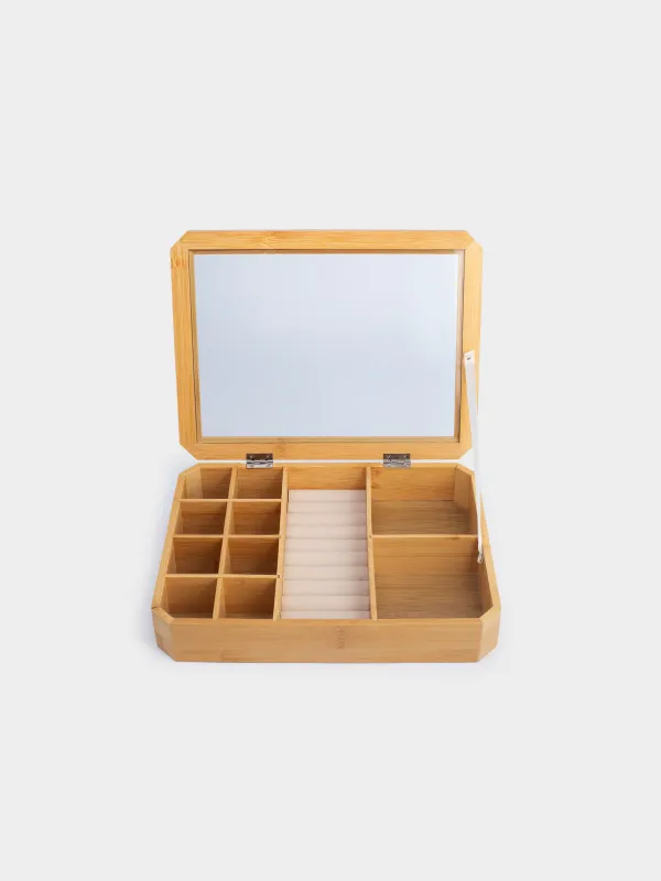 Jewelry box, 30x23 cm, bamboo / glass, Bamboo, image-2