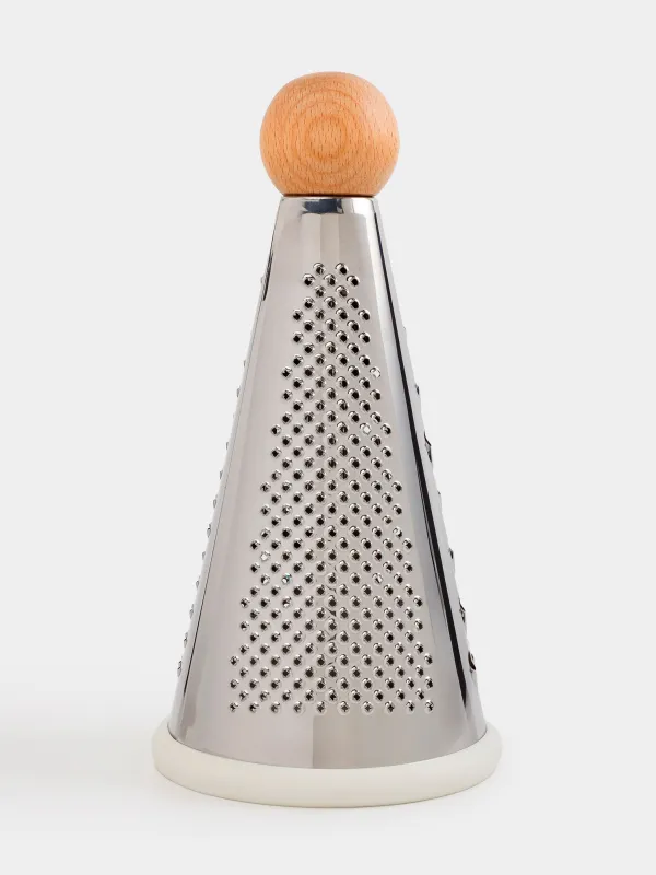 Grater, 20 cm, steel / wood, round, beige, Wood kitchen, image-2