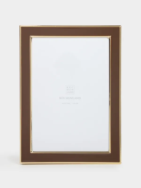 Photo frame, 14x19 cm, plastic / glass, brown, image-3