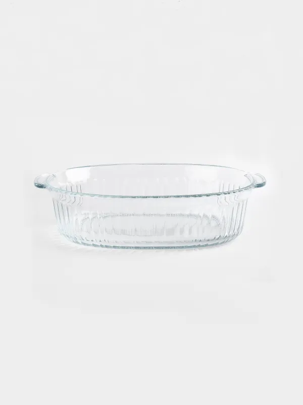 Baking dish, 27x19 cm, 1.8 L, with lid, glass T, Oval, Cook ribbed, image-4
