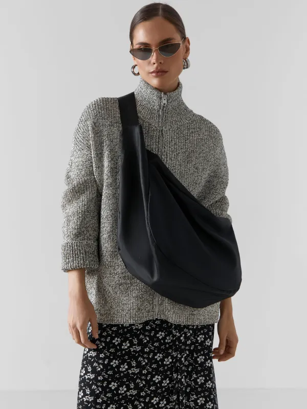 Bag, 24x40 cm, with adjustable strap, polyester, Black, Basic, image-5