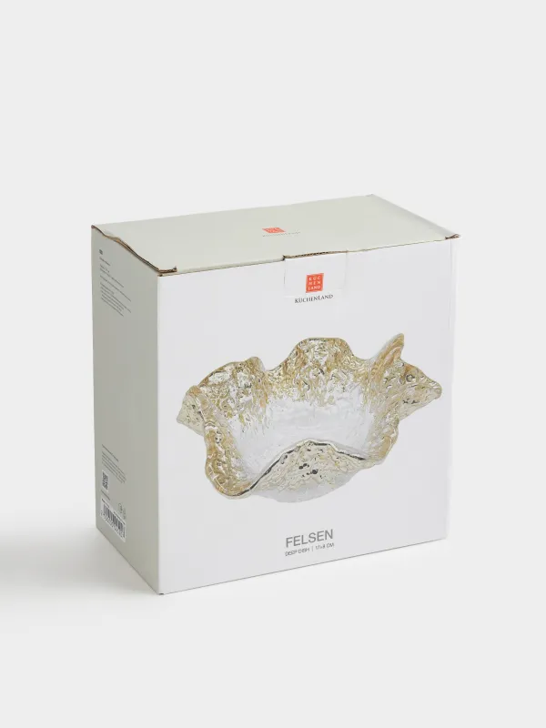 Deep dish, 17x8 cm, glass R, champagne, Wavy edges, Felsen, image-4