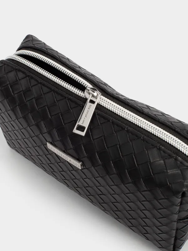 Makeup bag, 18х11 cm, polyurethane, black, Sennit, image-4