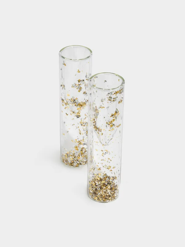 Drinking glass, 100 ml, 2 pcs, glass B, with foil inside, Air decor, image-1