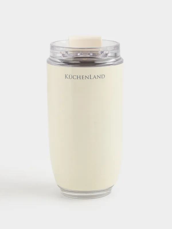 Thermo mug, 240 ml, steel / plastic, beige, Country, image-0