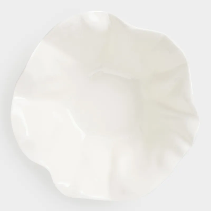 Salad bowl, 17x8 cm, 450 ml, porcelain N, milk, Crumpled effect, Crumple, image-3