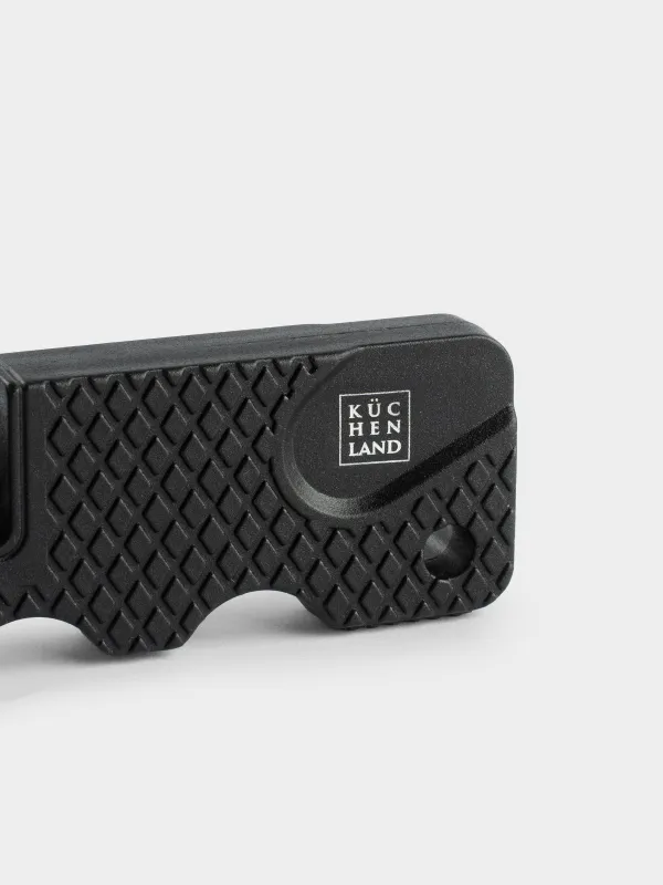 Knife sharpener, 9 cm, two stages of sharpening, black, Extra-light black, image-2