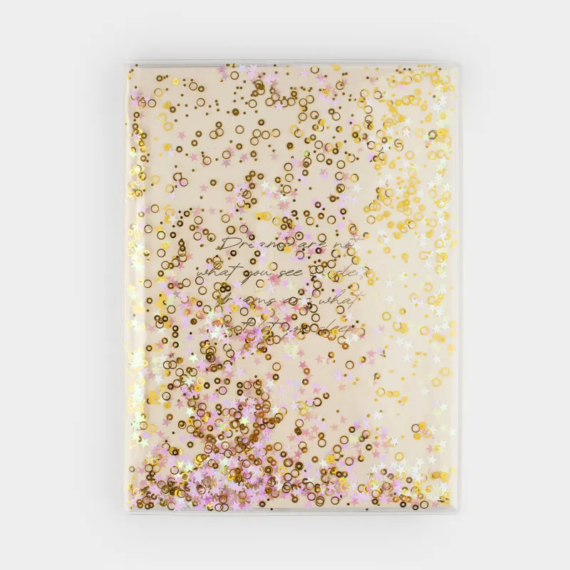Notepad for notes, 15x20 cm, 80 l, with glitter, cardboard, Dreams, Stationery