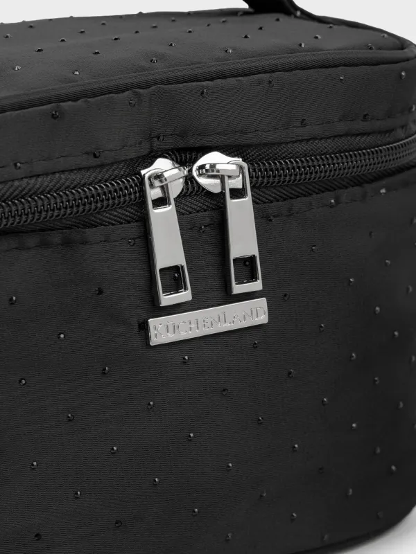 Makeup bag, 19x14 cm, with handle, nylon, black, Force night, image-2