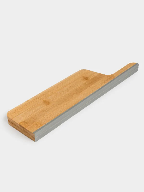 Cutting board, 40x21 cm, folding, with handle, bamboo / silicone, rectangular, Bamboo, image-5