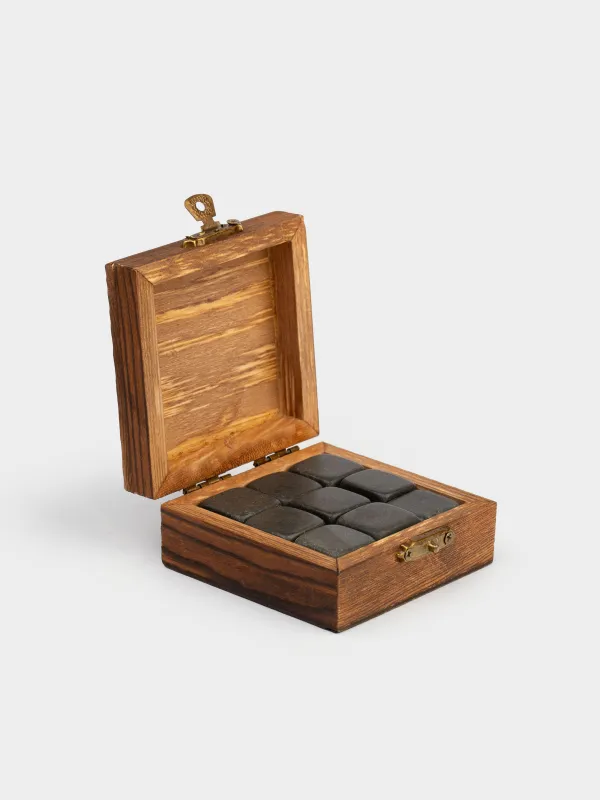 Set of cubes for cooling drinks, 10 pr, in a box, basalt, image-0