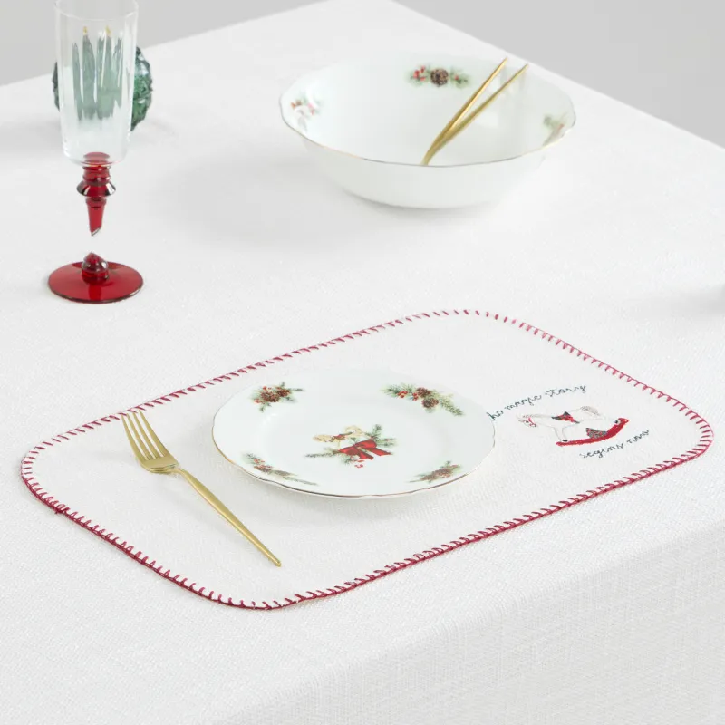 Placemat, 30x45 cm, with stitching, polyester, milky, Horse, Gunny traditions