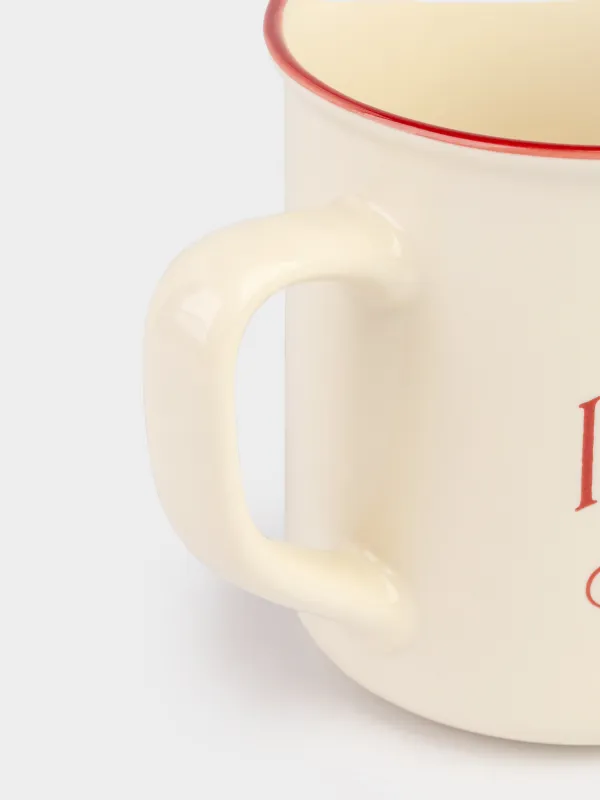 Mug, 430 ml, porcelain N, milky burgundy, Horse, Great horse, image-2