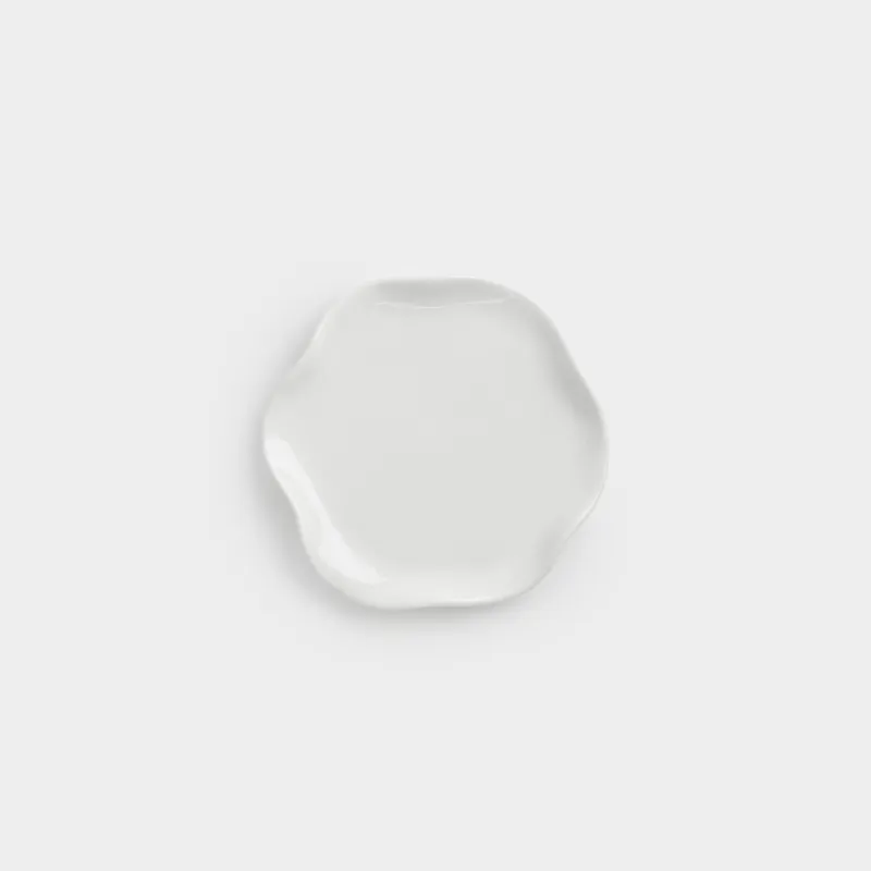 Spoon stand, 12 cm, ceramic, milky, Wavy edge, Crumple