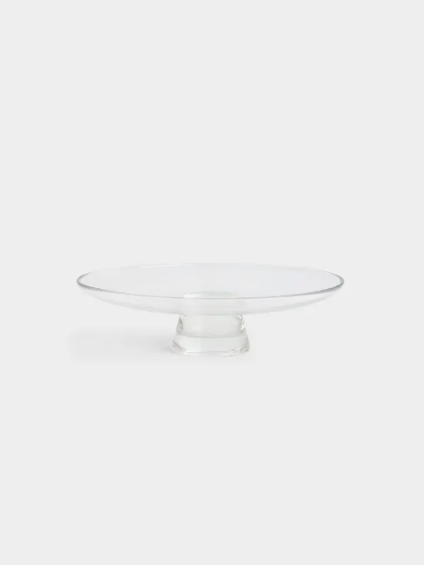 Dish on a leg, 27x7 cm, glass, red, Clear color, image-1