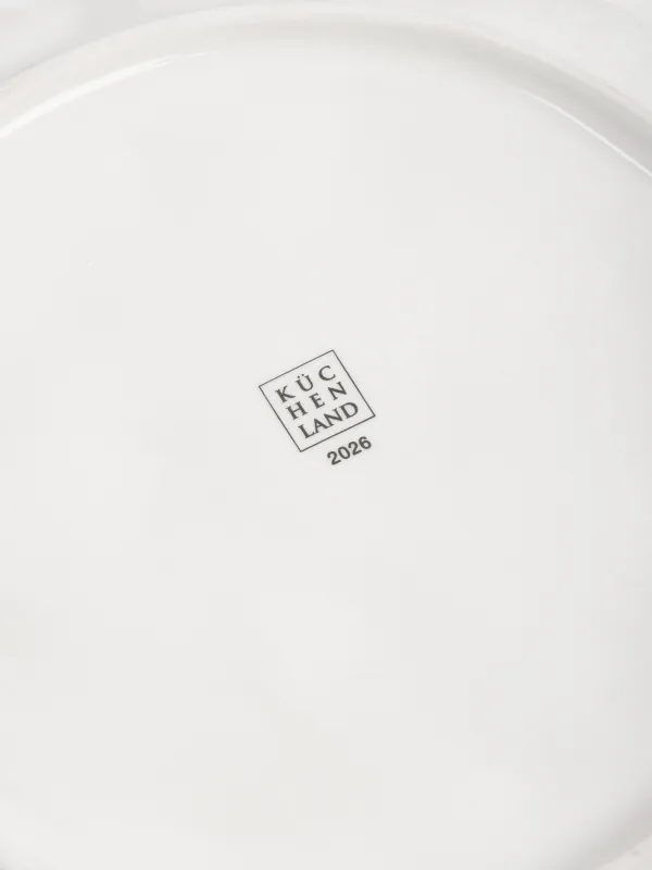 Dinner plate, 26 cm, ceramic, Horse with Christmas tree, Christmas green, image-4