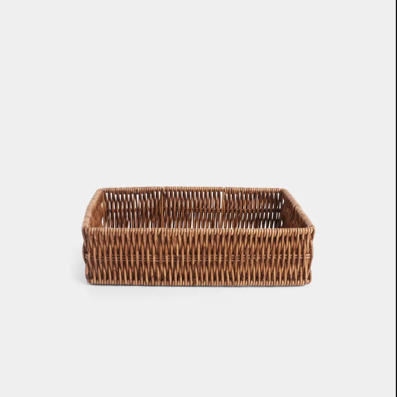 Grocery basket, 26x18 cm, rattan, rectangular, brown, Blendy