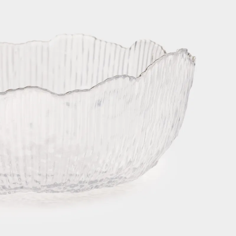 Salad bowl, 20x9 cm, 1,3 l, glass R, with silver edging, Argos silver, image-4