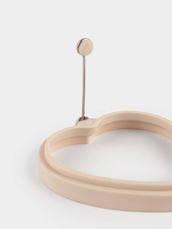 Pancake/Egg mold, 12 cm, Silicone, Beige, Heart, Manny, image-4