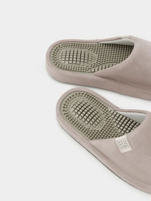 Women's slippers, homewear, size 36-37, corduroy / rubber, gray-purple, Lint, image-2