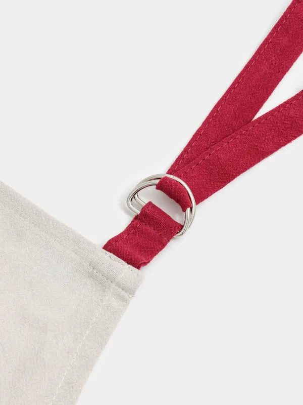 Apron, 65x80 cm, cotton, grey-beige, Horse, Horse in scarf, image-4