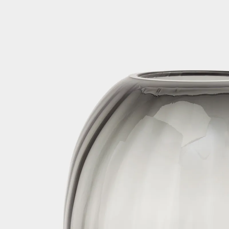 Flower vase, 24 cm, glass, grey gradient, Ledge gradient, image-3