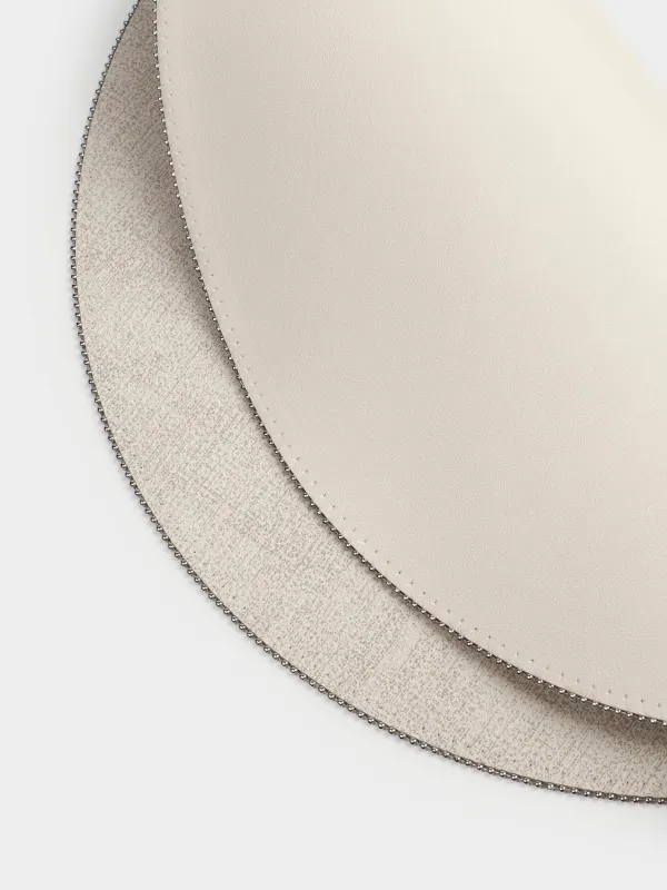 Placemat, 38 cm, PVC / polyester, round, gray-beige, Rock, image-3