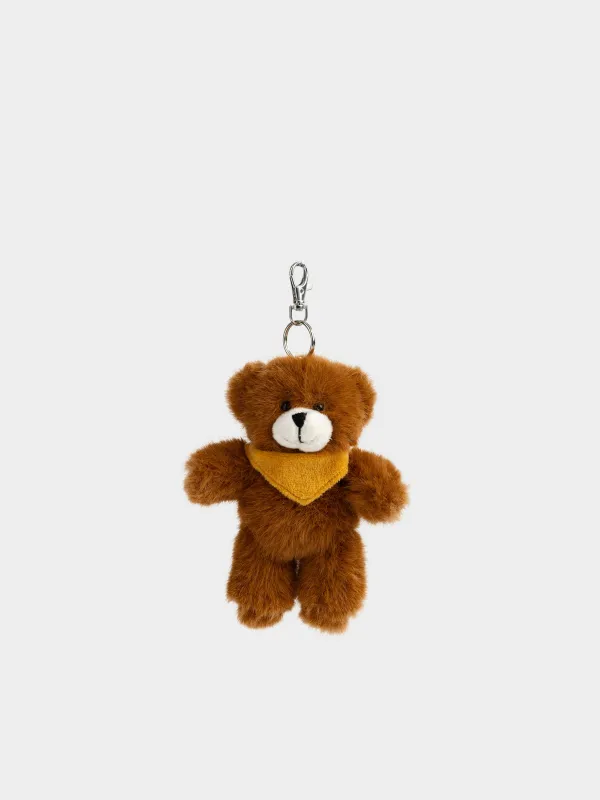 Keychain, 16 cm, soft, polyester / metal, beige, Bear, Bear, image-0