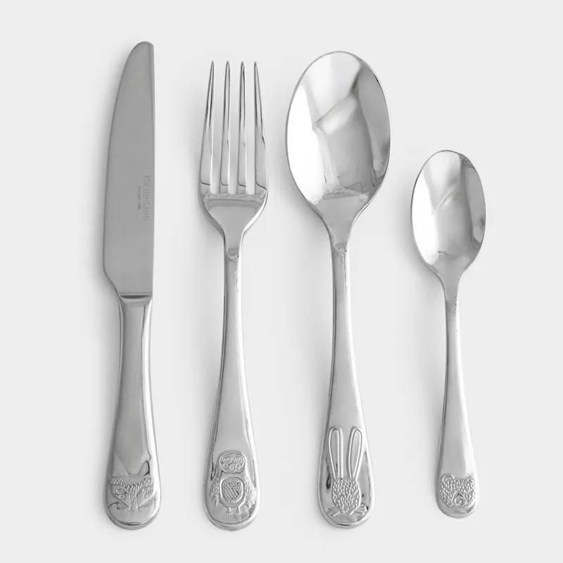 Cutlery, children's, 1 Persian, 4 pr, steel, Animals, Zoo