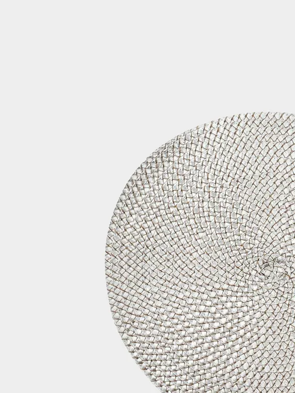 Napkin for appliances, 38 cm, polypropylene/PET, round, silver, Circle braid, image-1