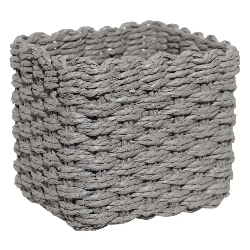 Towel, 30x30 cm, 4 pcs, in a basket, cotton / cellulose, gray / white, Basket towel, image-2