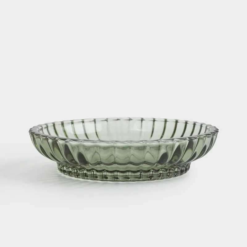 Soap dish, 11 cm, glass, oval, green, Artemis