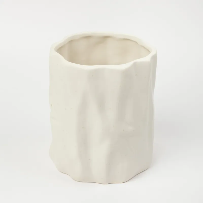 Kitchen accessories stand, 15 cm, ceramic, milk, speckled, Crumple speckled, image-1