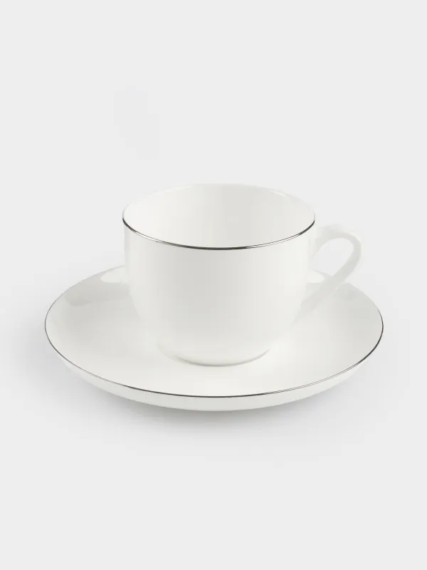 Tea pair, 2 persons, 4 items, 250 ml, porcelain F, white, Ideal silver, image-2