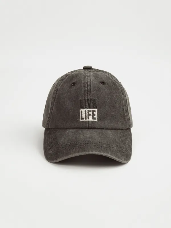 Baseball cap, 57 cm, single size, cotton, black, Live life, Shore, image-0
