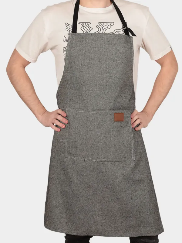 Apron, 65x85 cm, polyester / cotton, dark grey, Melange, image-1