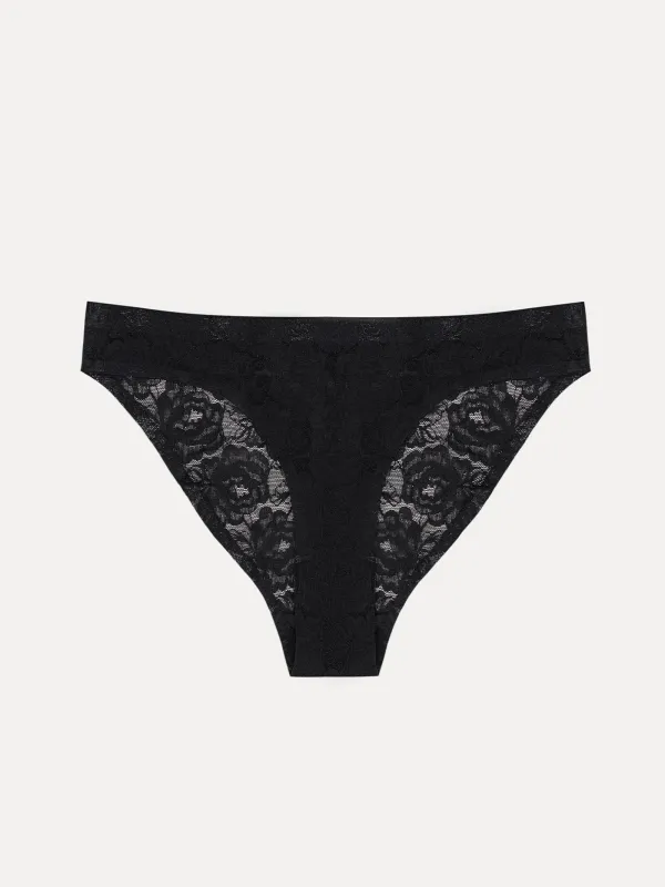 Women's underwear, size L, nylon/spandex, lace, black, Slips, Lacie, image-0