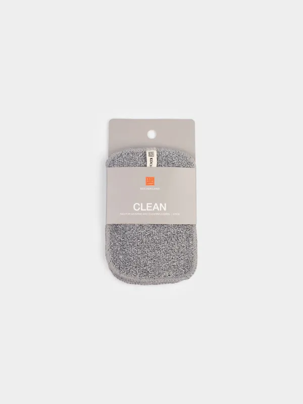 Dishcloth, 15x10 cm, 3 pcs, natural fiber, dark grey, Clean, image-4